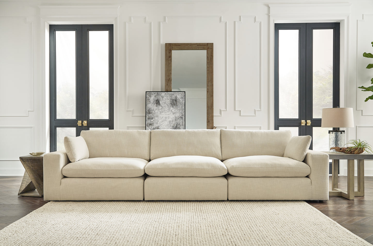 The Furniture Outlets - Ashley Furniture - Elyza Sectional - RAF 3-Piece Sectional Sofa / Linen - 10006S2