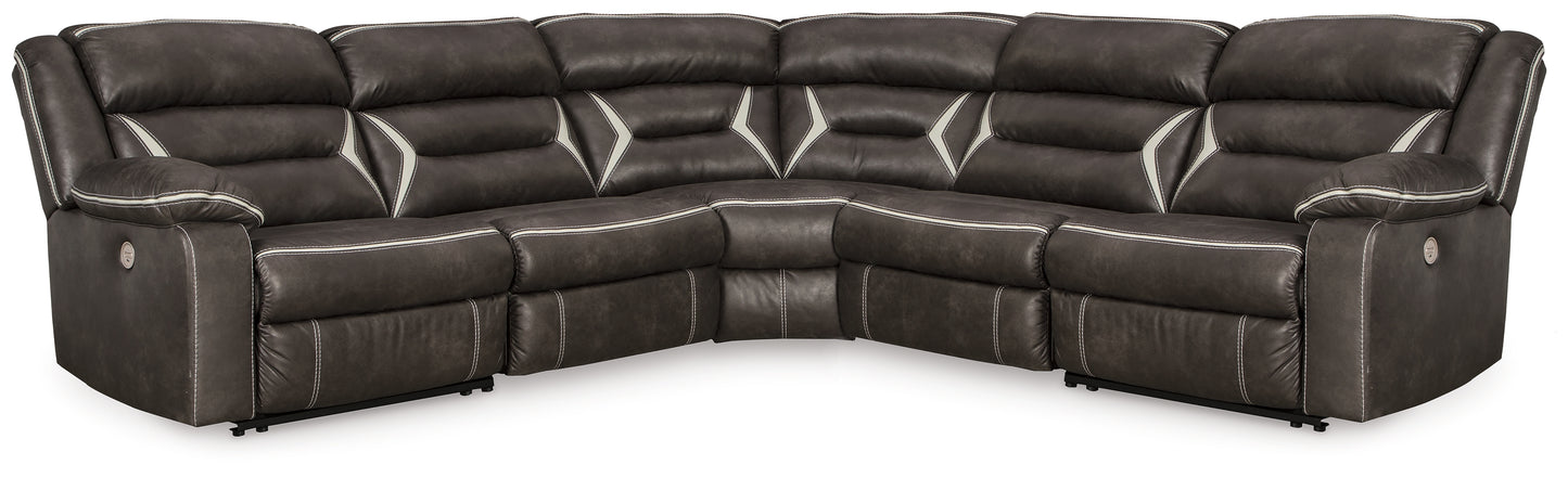 The Furniture Outlets - Ashley Furniture - Kincord Sectional - 2-Piece Power Reclining Sectional Sofa / Midnight - 13104S2