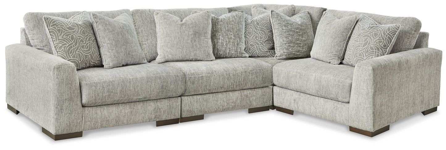 The Furniture Outlets - Ashley Furniture - Regent Park Sectional - RAF 4-Piece Sectional / Pewter - 14404S2