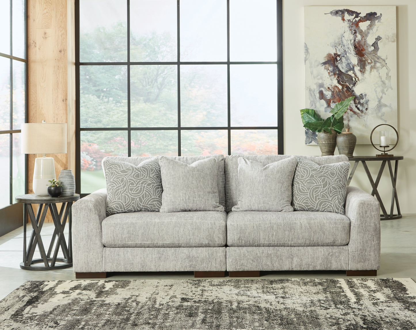The Furniture Outlets - Ashley Furniture - Regent Park Sectional - RAF 2-Piece Sectional Loveseat / Pewter - 14404S4