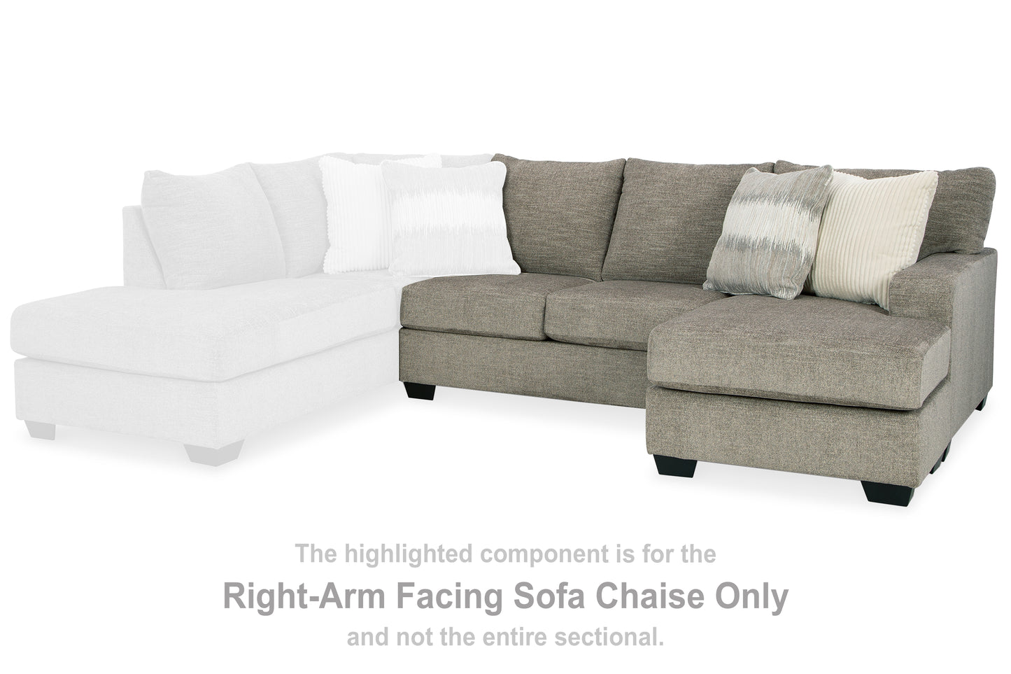 The Furniture Outlets - Ashley Furniture - Creswell Sectional - RAF Sofa Chaise / Stone - 1530503
