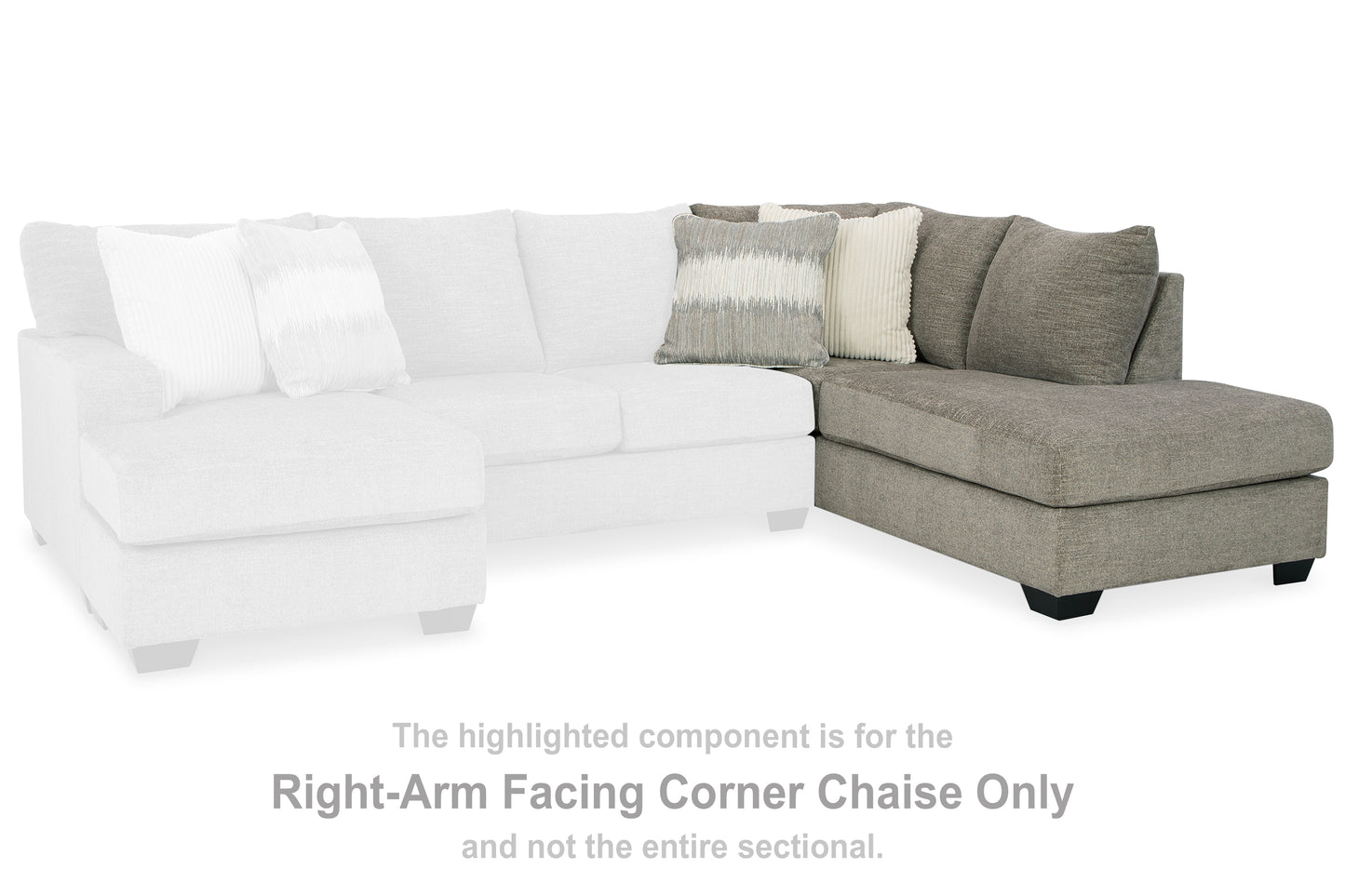 The Furniture Outlets - Ashley Furniture - Creswell Sectional - RAF Corner Chaise / Stone - 1530517
