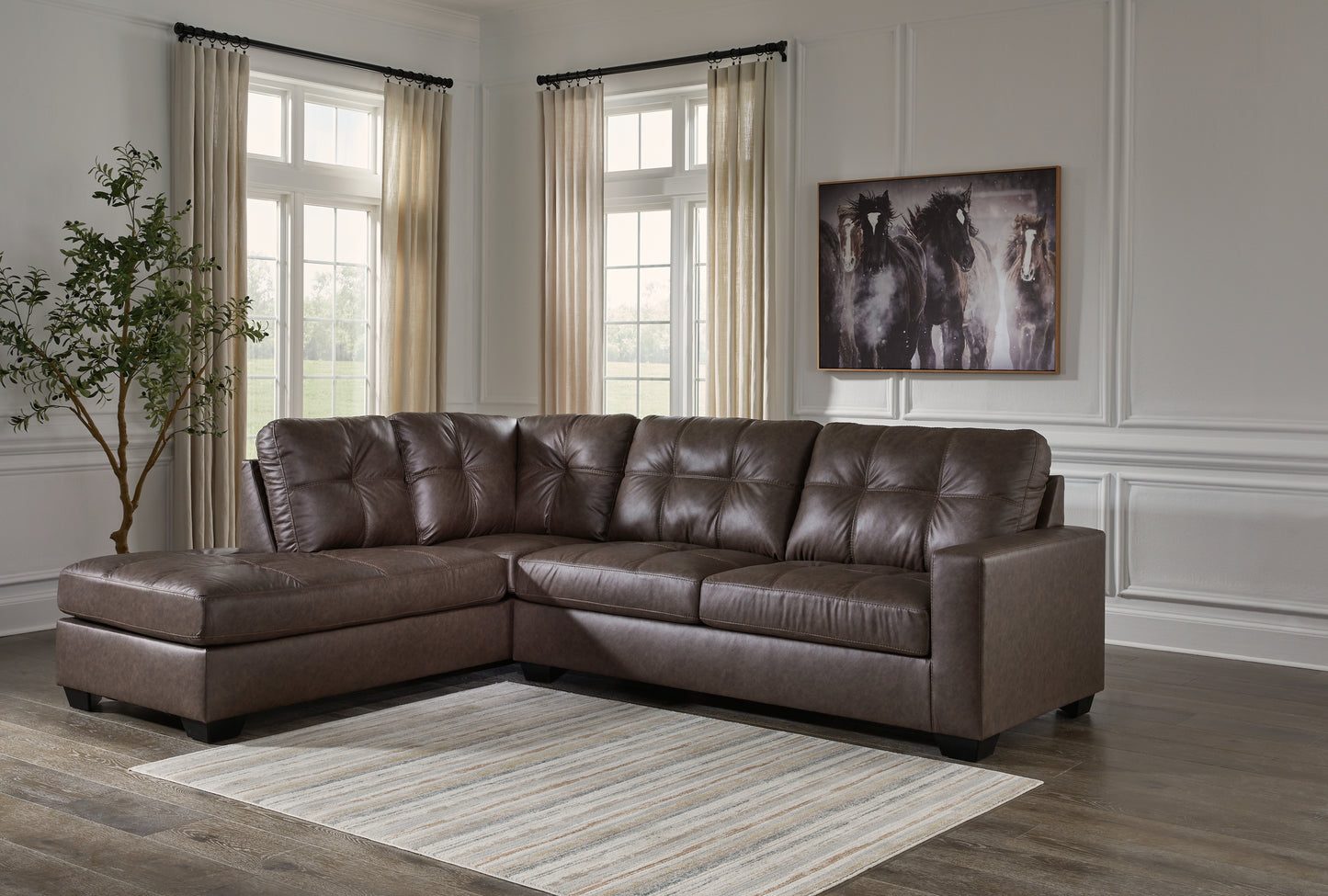 The Furniture Outlets - Ashley Furniture - Barlin Mills Sectional - LAF 2-Piece Sectional with Chaise / Carbon - 17004S2