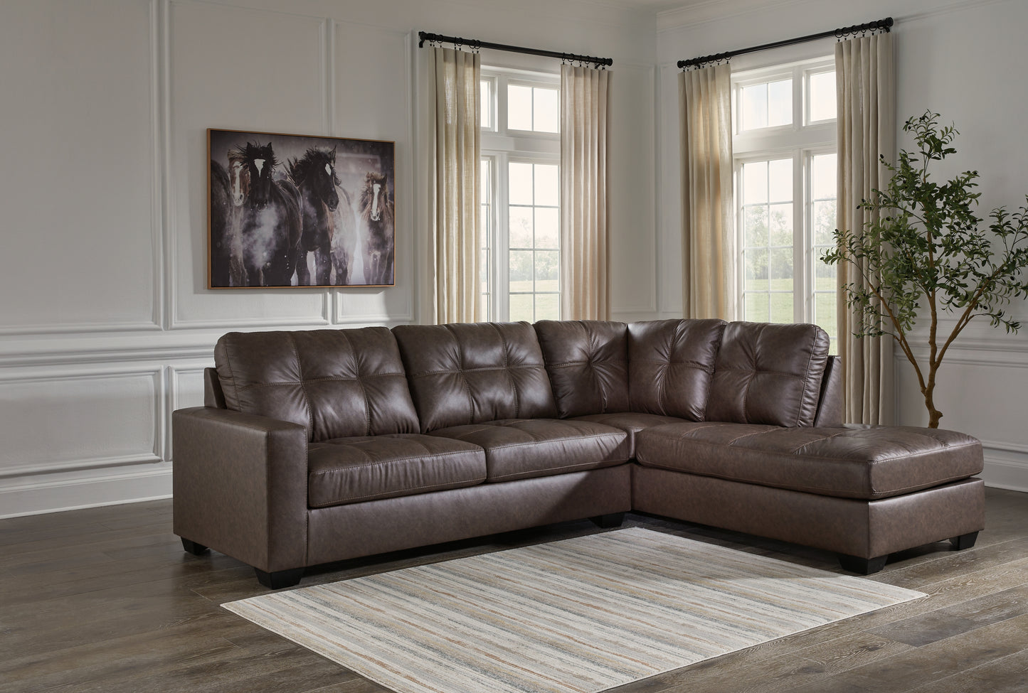 The Furniture Outlets - Ashley Furniture - Barlin Mills Sectional - LAF 2-Piece Sectional with Chaise / Umber - 17003S2