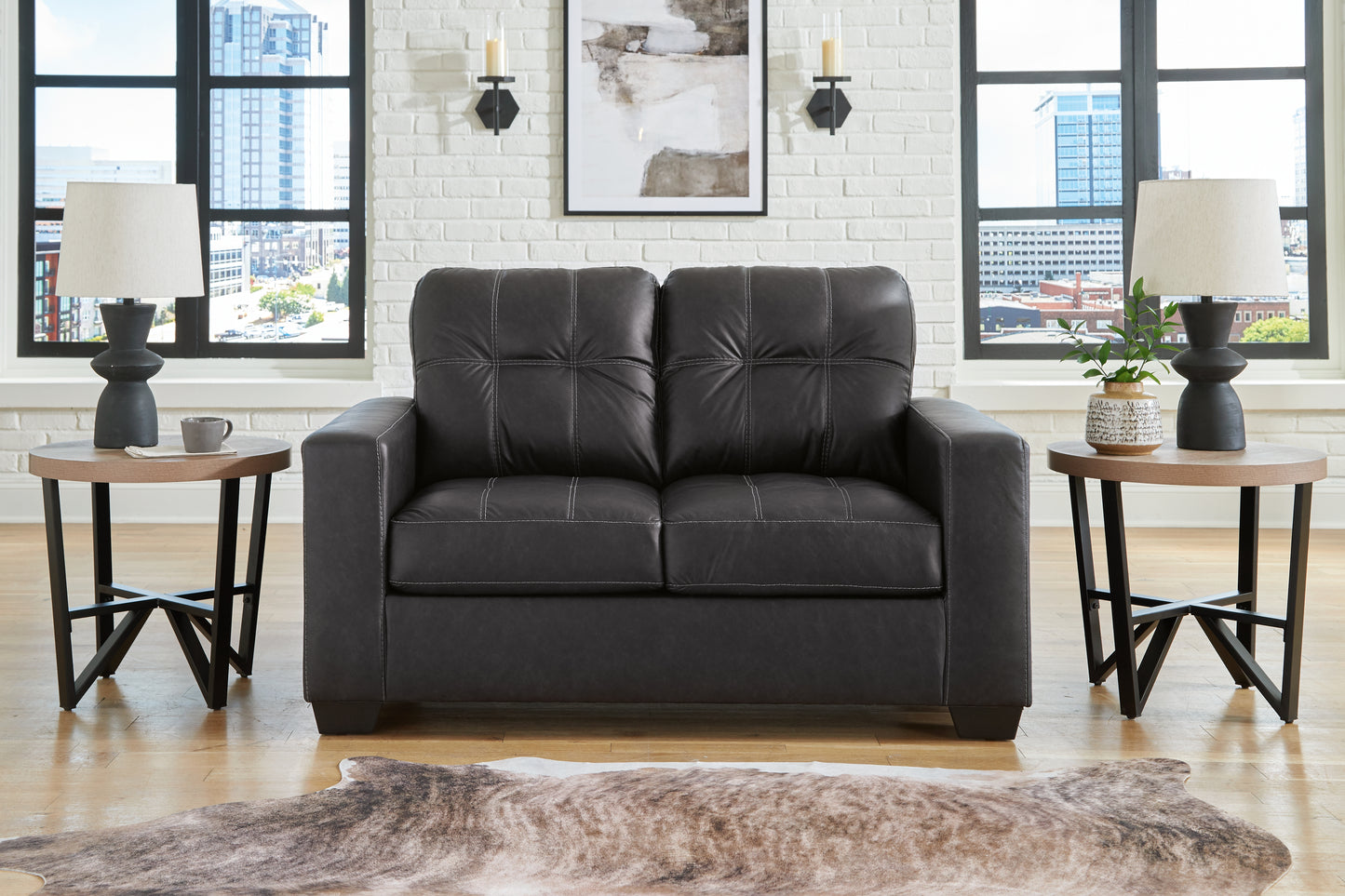 The Furniture Outlets - Ashley Furniture - Barlin Mills Living Room - Loveseat / Carbon - 1700435