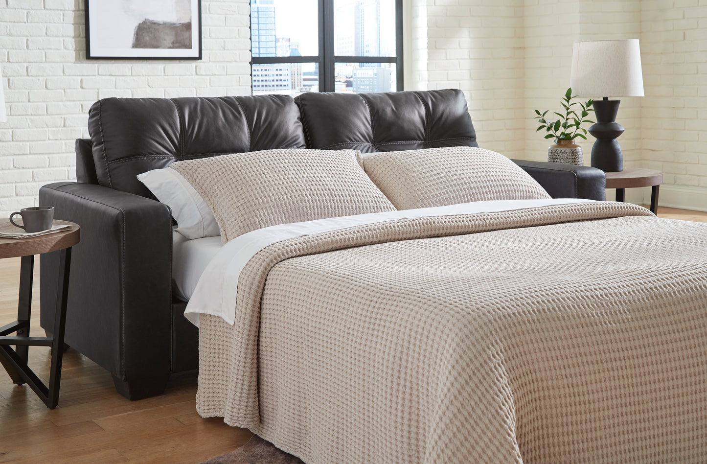 The Furniture Outlets - Ashley Furniture - Barlin Mills Living Room - Queen Sofa Sleeper / Carbon - 1700439