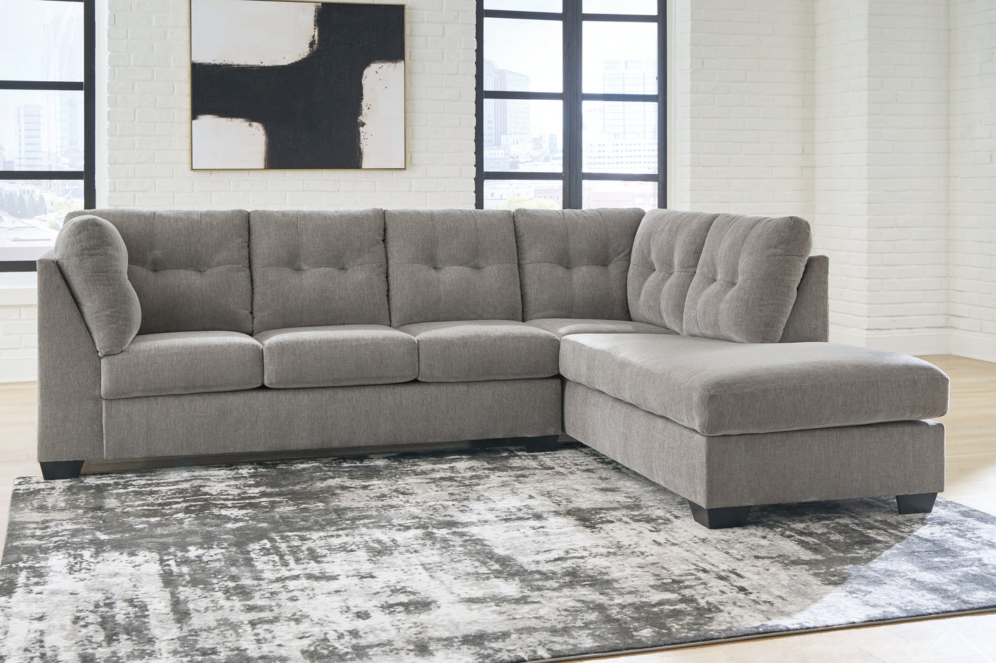 The Furniture Outlets - Ashley Furniture - Lanelly Sectional - LAF 2-Piece Sectional with Chaise / Alloy - 17504S1