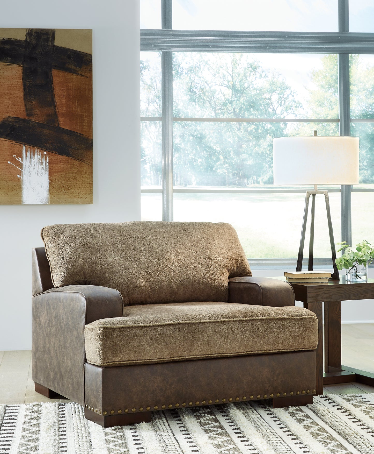 The Furniture Outlets - Ashley Furniture - Alesbury Living Room - Chair and a Half / Chocolate - 1870423