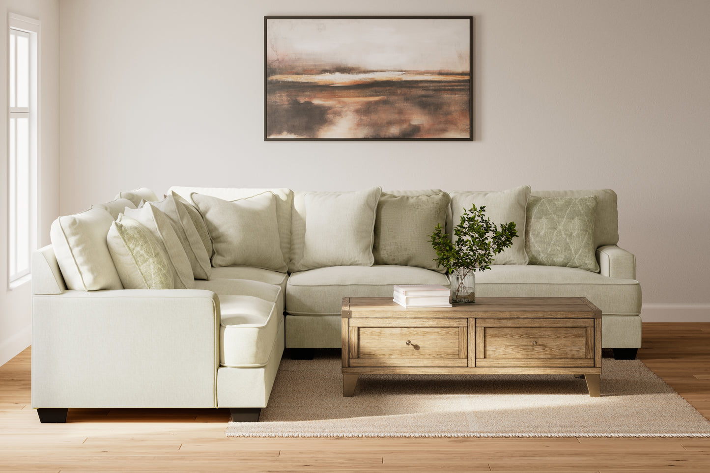 The Furniture Outlets - Ashley Furniture - Rawcliffe Sectional - LAF 3-Piece Sectional / Parchment - 19604S1