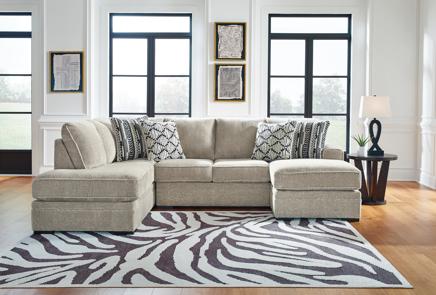 The Furniture Outlets - Ashley Furniture - Calnita Sectional - RAF 2-Piece Sectional with Chaise / Sisal - 20502S2