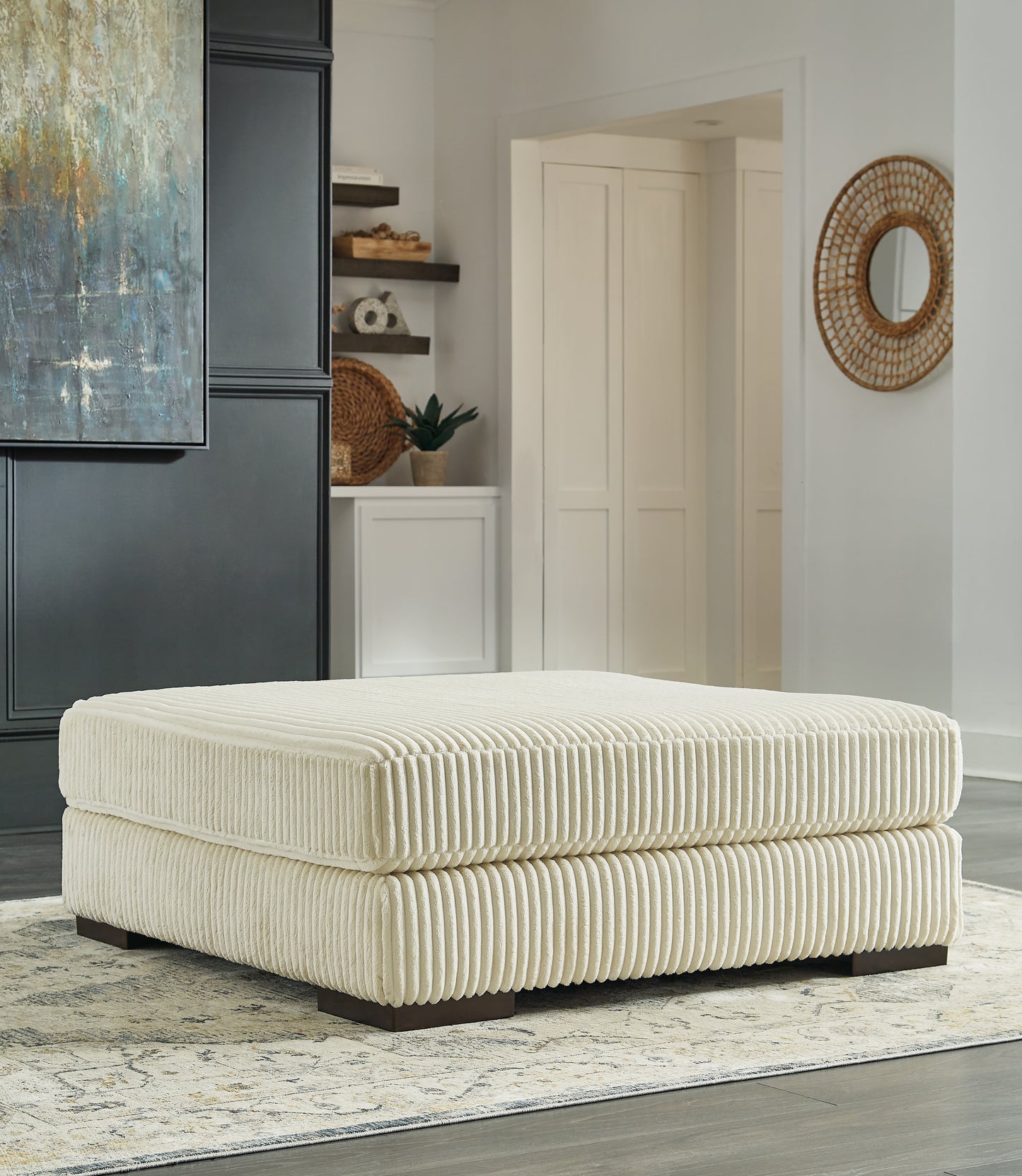 The Furniture Outlets - Ashley Furniture - Lindyn Living Room - Oversized Accent Ottoman / Ivory - 2110408