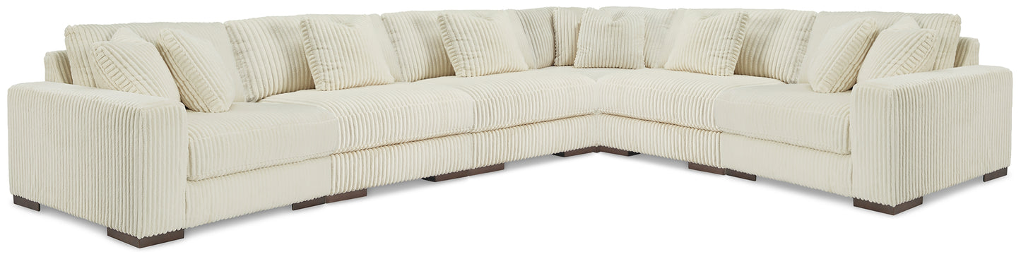 The Furniture Outlets - Ashley Furniture - Lindyn Sectional - RAF 6-Piece Sectional / Ivory - 21104S20