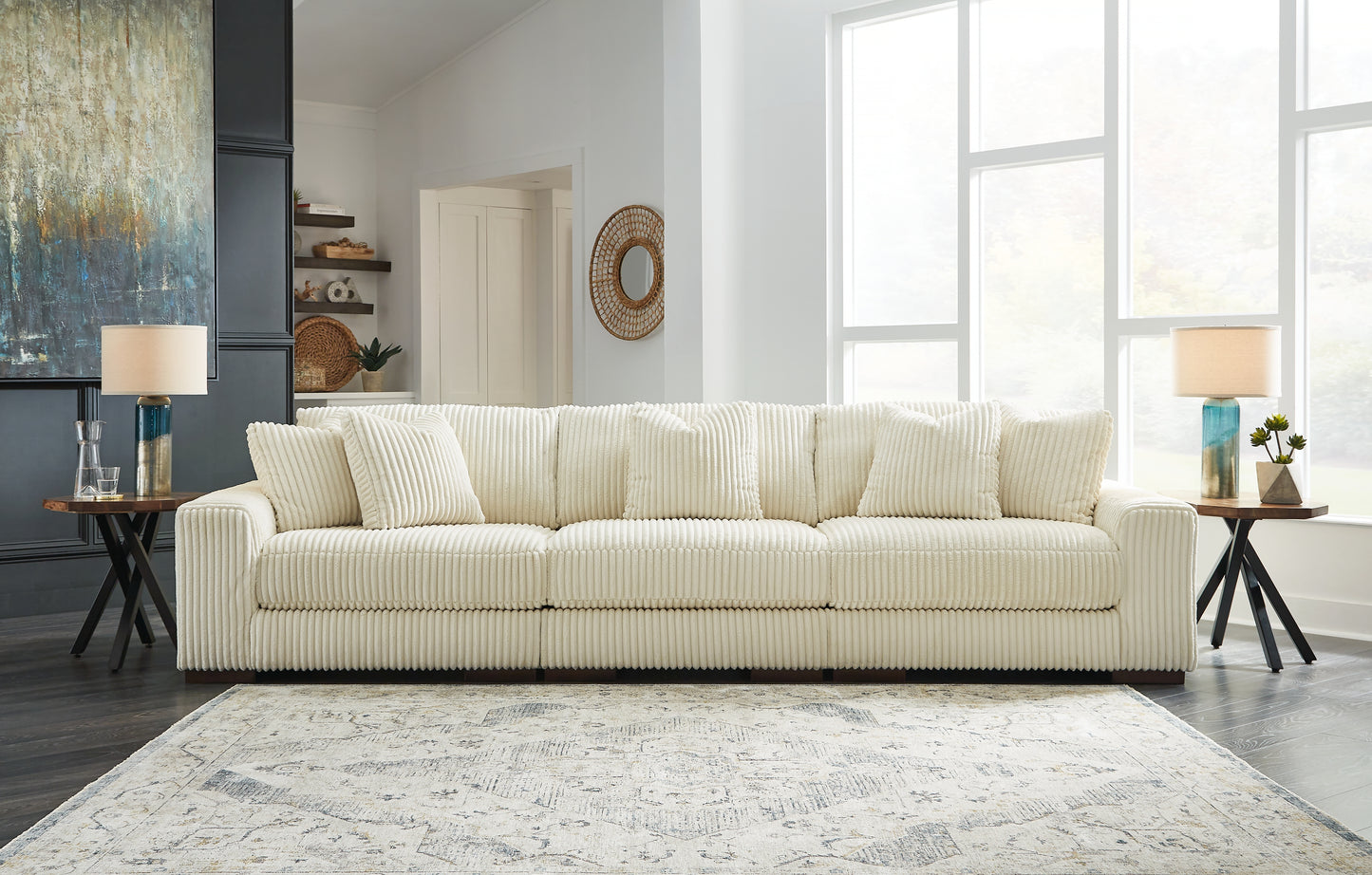 The Furniture Outlets - Ashley Furniture - Lindyn Sectional - RAF 3-Piece Sectional Sofa / Ivory - 21104S14