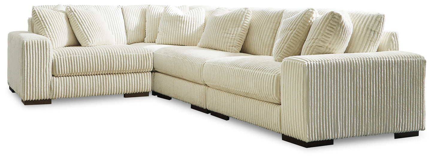 The Furniture Outlets - Ashley Furniture - Lindyn Sectional - RAF 4-Piece Sectional / Ivory - 21104S8