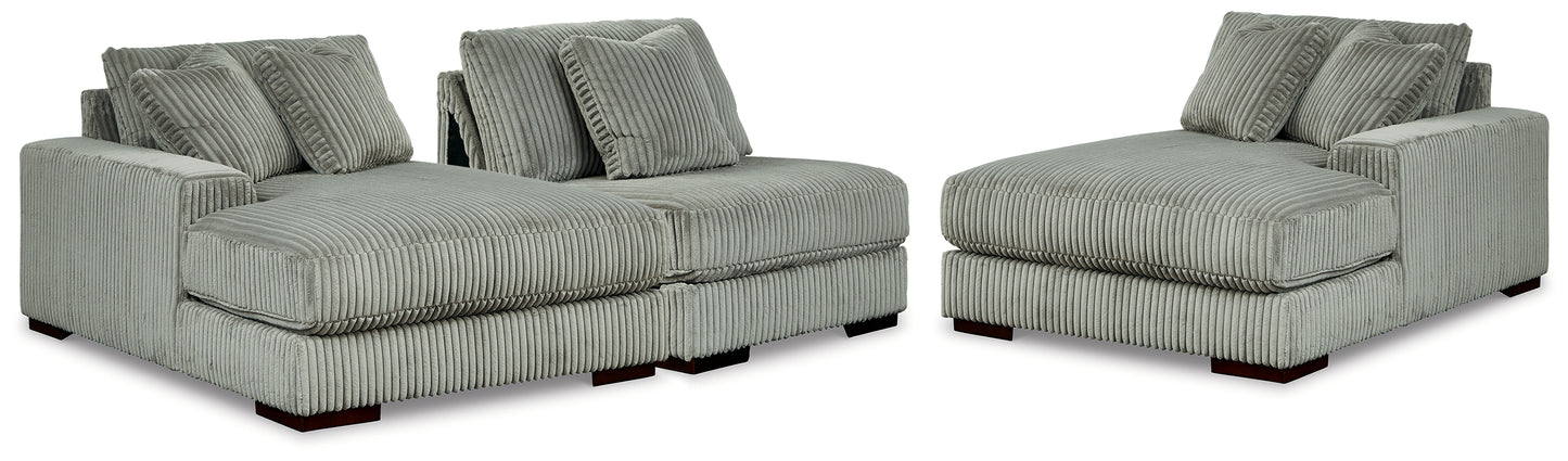 The Furniture Outlets - Ashley Furniture - Lindyn Sectional - RAF 3-Piece Sectional with Double Chaise / Fog - 21105S18