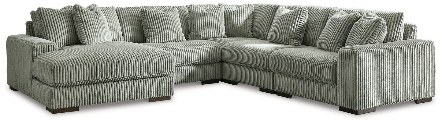 The Furniture Outlets - Ashley Furniture - Lindyn Sectional - RAF 5-Piece Sectional with Chaise / Fog - 21105S6