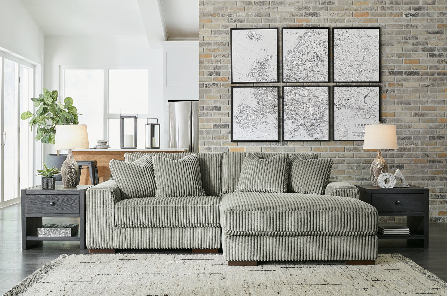 The Furniture Outlets - Ashley Furniture - Lindyn Sectional - RAF 6-Piece Sectional / Ivory - 21104S20