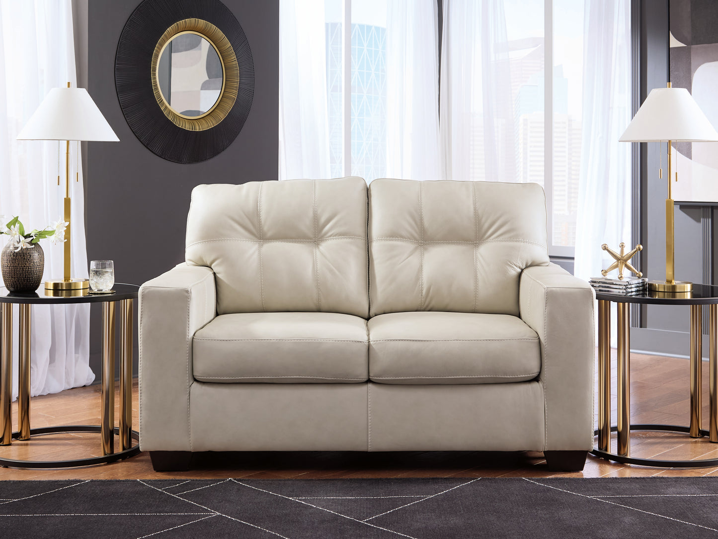 The Furniture Outlets - Ashley Furniture - Santorine Living Room - Loveseat / Bone - 2170835