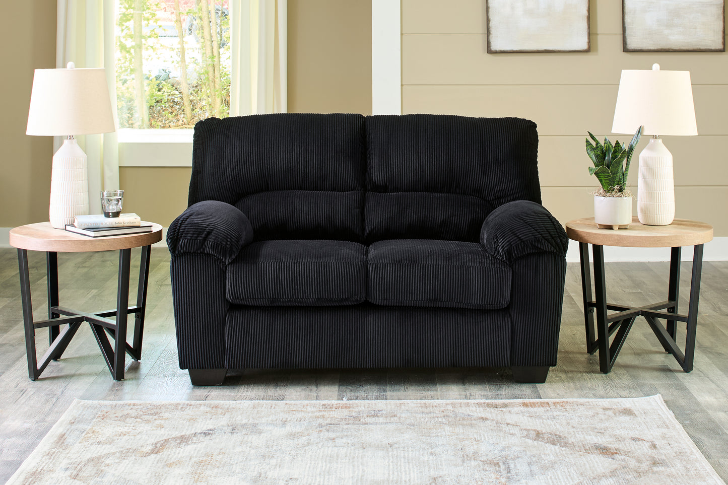 The Furniture Outlets - Ashley Furniture - SimpleJoy Living Room - Loveseat / Onyx - 2420435