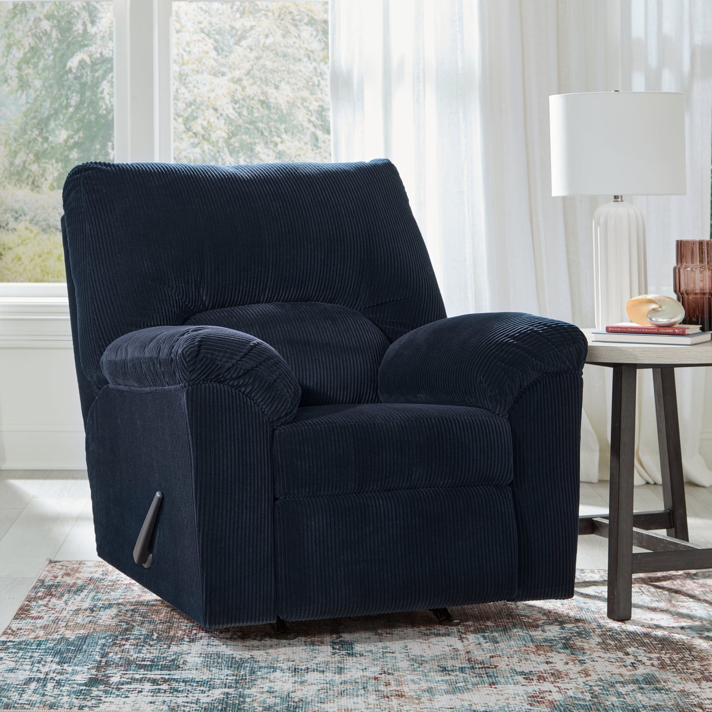 The Furniture Outlets - Ashley Furniture - SimpleJoy Living Room - Rocker Recliner / Navy - 2420525