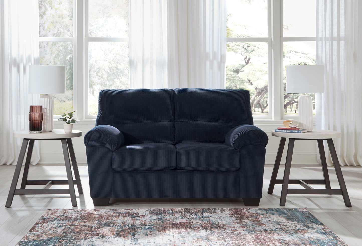 The Furniture Outlets - Ashley Furniture - SimpleJoy Living Room - Loveseat / Navy - 2420535