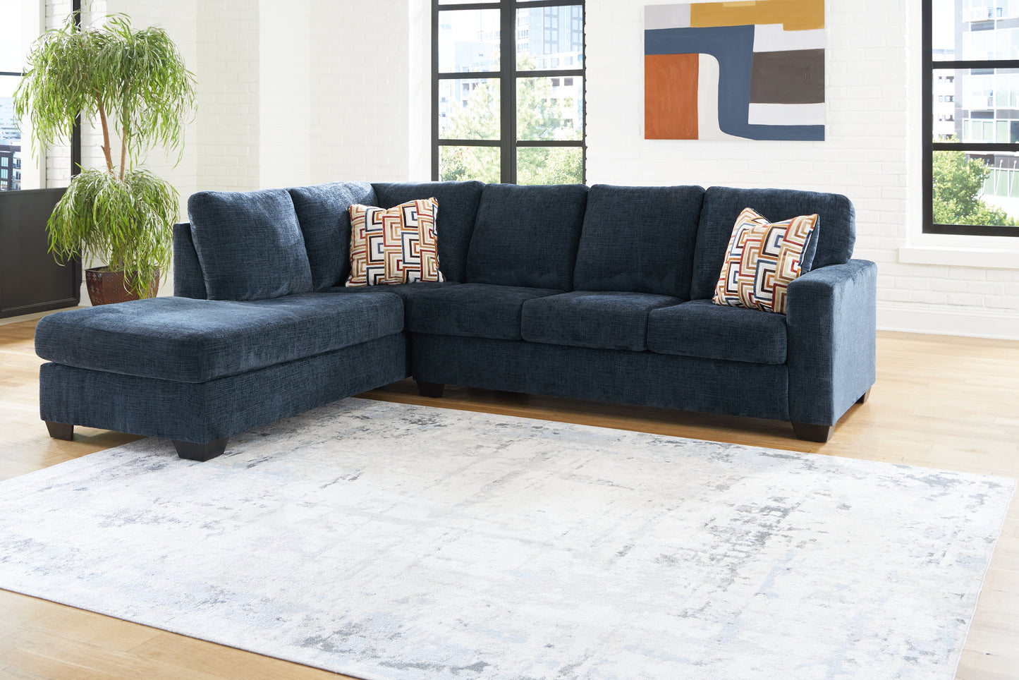 The Furniture Outlets - Ashley Furniture - Aviemore Sectional - RAF 2-Piece Sectional with Chaise / Ink - 24303S1
