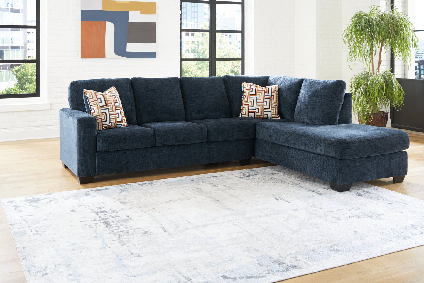 The Furniture Outlets - Ashley Furniture - Aviemore Sectional - LAF 2-Piece Sectional with Chaise / Ink - 24303S2
