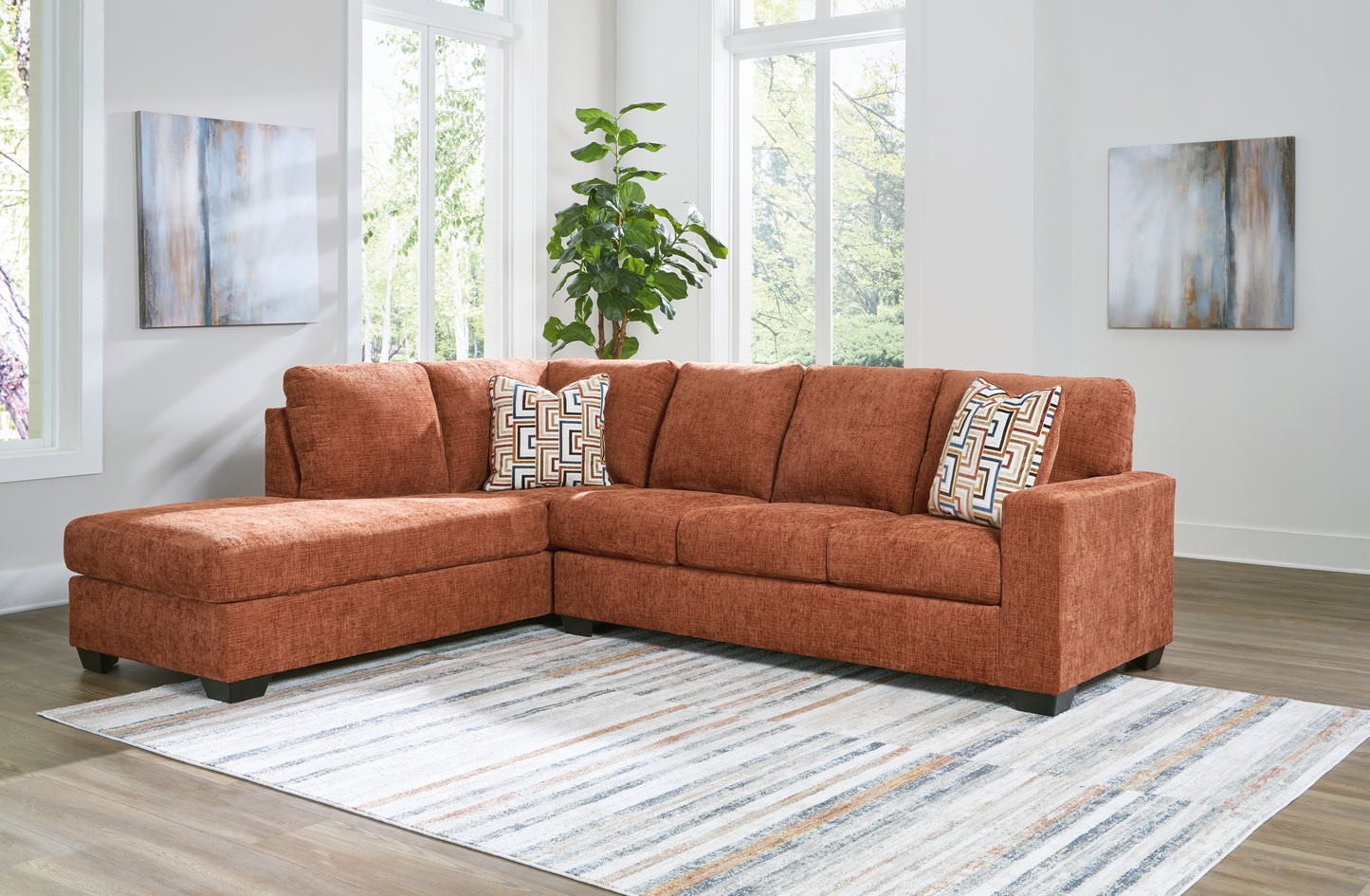 The Furniture Outlets - Ashley Furniture - Aviemore Sectional - RAF 2-Piece Sectional with Chaise / Spice - 24304S1
