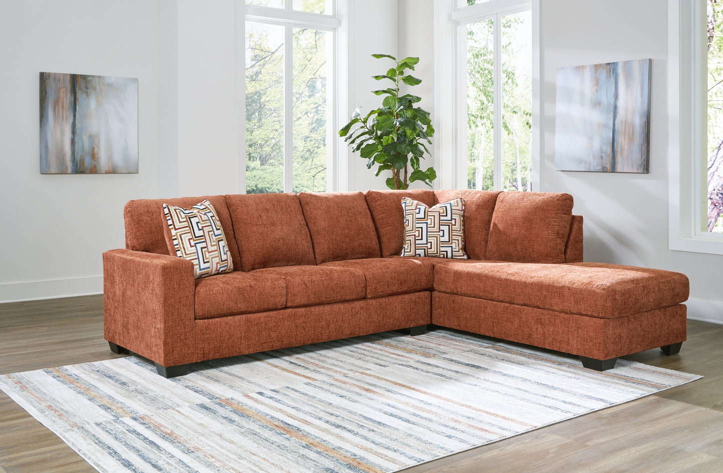 The Furniture Outlets - Ashley Furniture - Aviemore Sectional - LAF 2-Piece Sectional with Chaise / Spice - 24304S2
