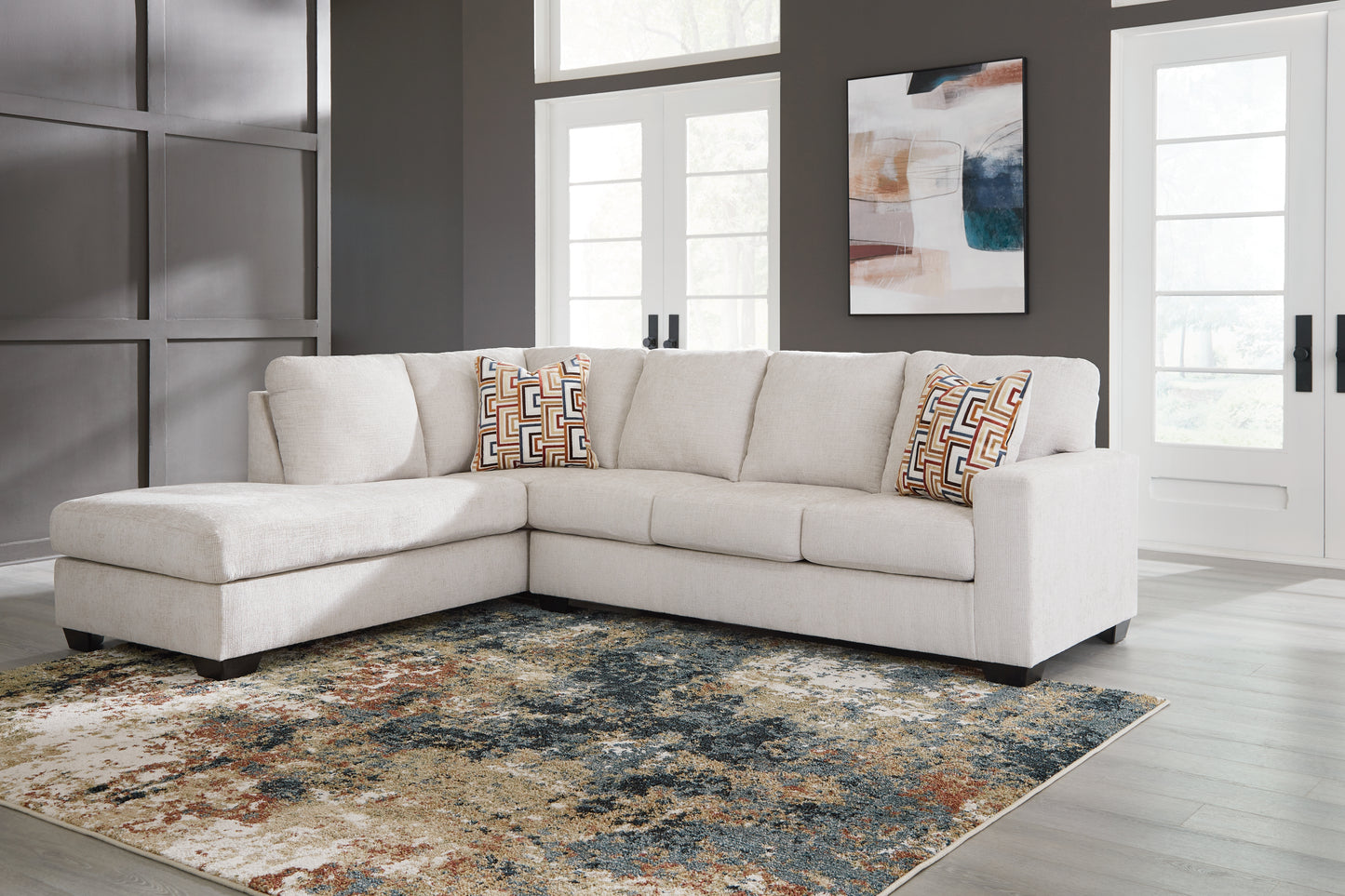 The Furniture Outlets - Ashley Furniture - Aviemore Sectional - RAF 2-Piece Sectional with Chaise / Stone - 24305S1