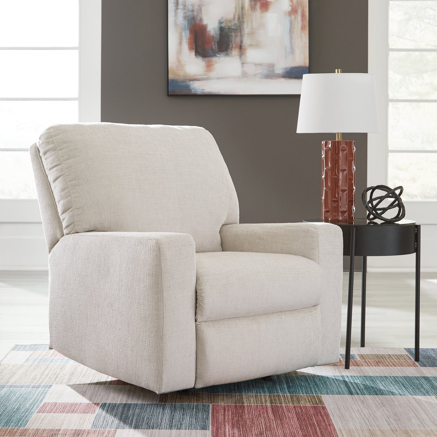 The Furniture Outlets - Ashley Furniture - Aviemore Living Room - Rocker Recliner / Stone - 2430525