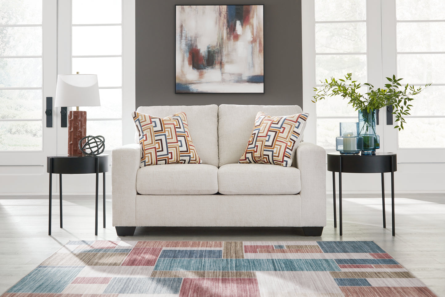 The Furniture Outlets - Ashley Furniture - Aviemore Living Room - Loveseat / Stone - 2430535