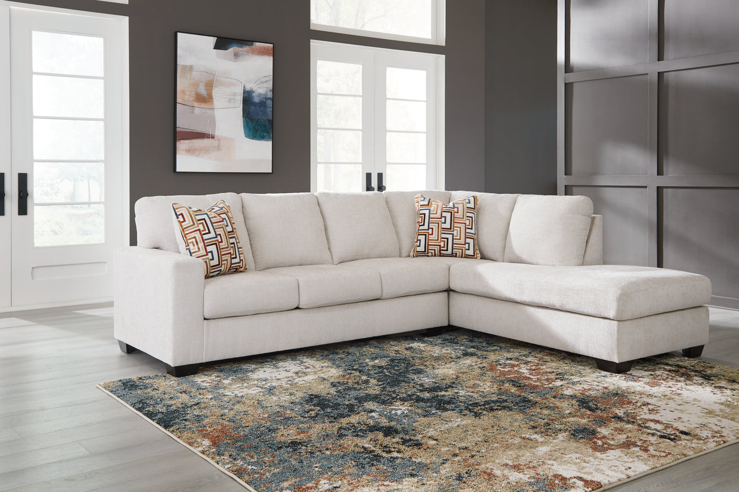The Furniture Outlets - Ashley Furniture - Aviemore Sectional - RAF 2-Piece Sectional with Chaise / Stone - 24305S1