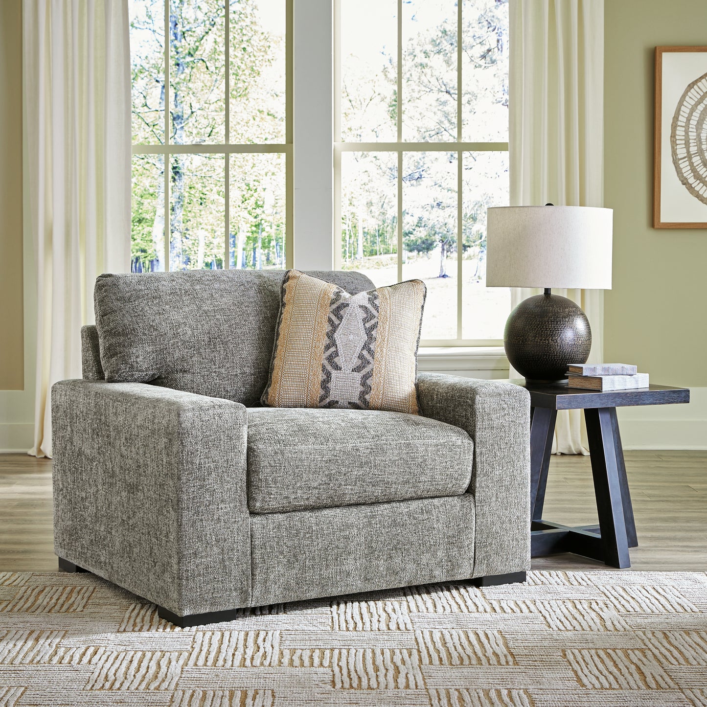 The Furniture Outlets - Ashley Furniture - Dunmor Living Room - Chair and a Half / Graphite - 2490423