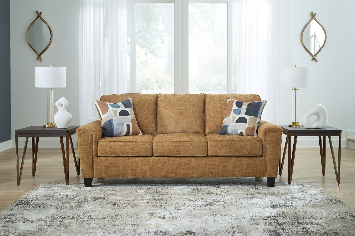 The Furniture Outlets - Ashley Furniture - Erinslane Living Room - Loveseat / Honey - 2520735