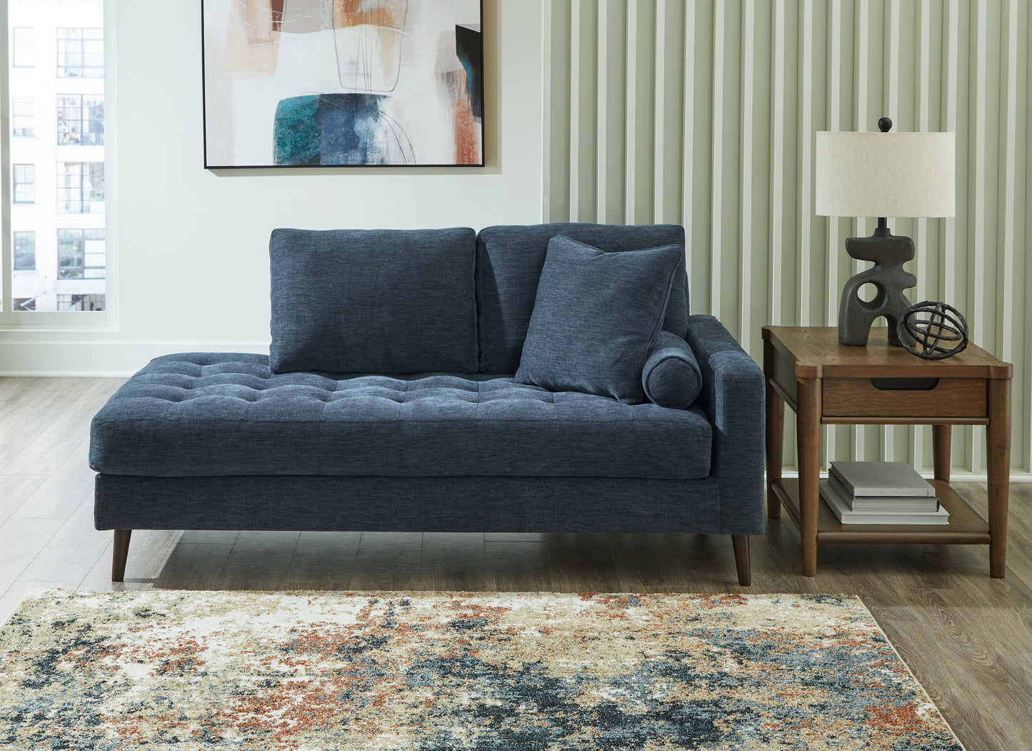 The Furniture Outlets - Ashley Furniture - Bixler Living Room - RAF Corner Chaise / Navy - 2610617