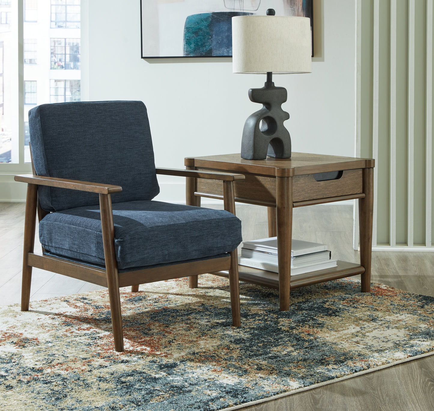 The Furniture Outlets - Ashley Furniture - Bixler Living Room - Showood Accent Chair / Navy - 2610660