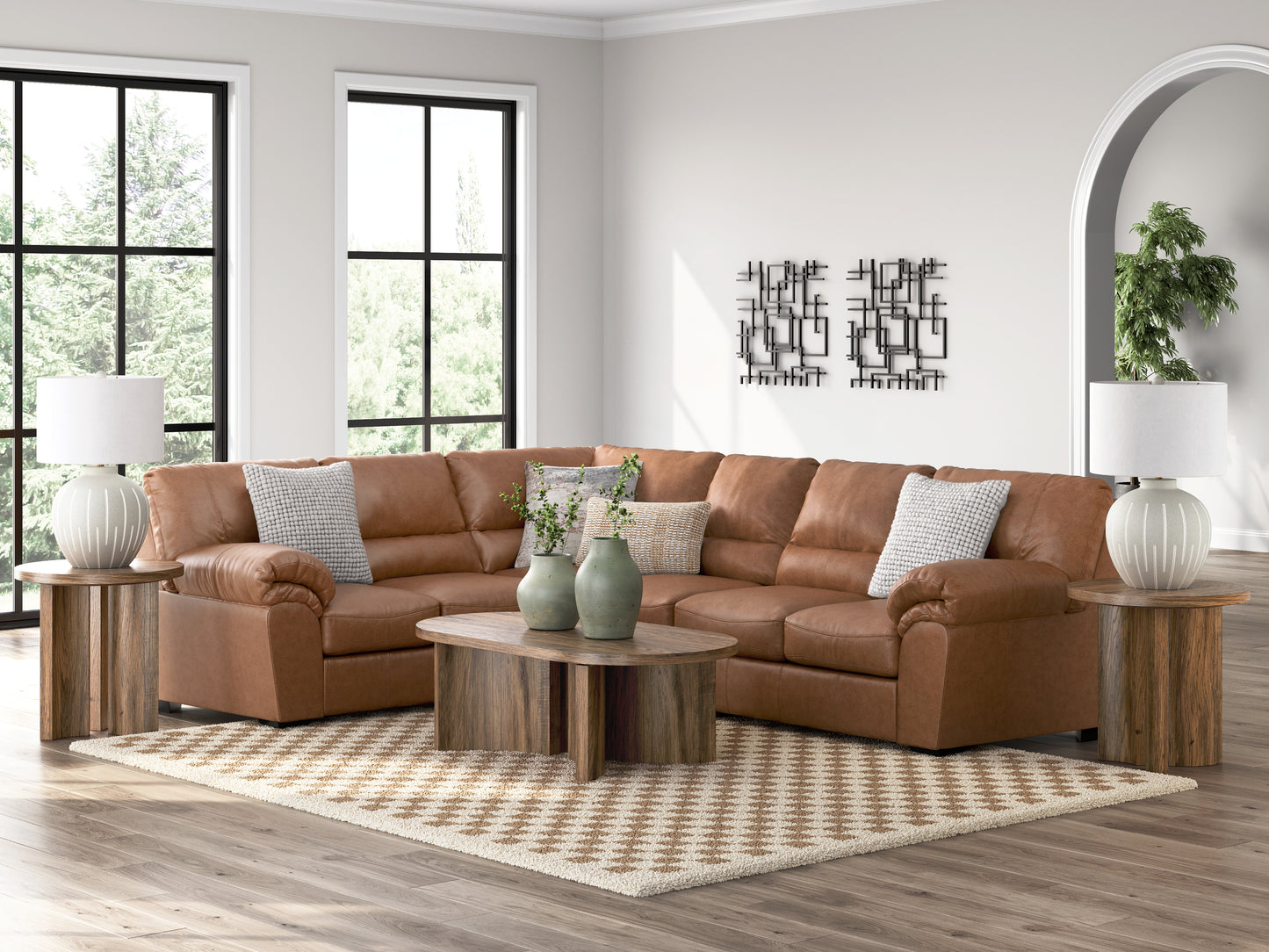 The Furniture Outlets - Ashley Furniture - WillowBend Sectional - LAF 3-Piece Sectional / Caramel - PC27704S4