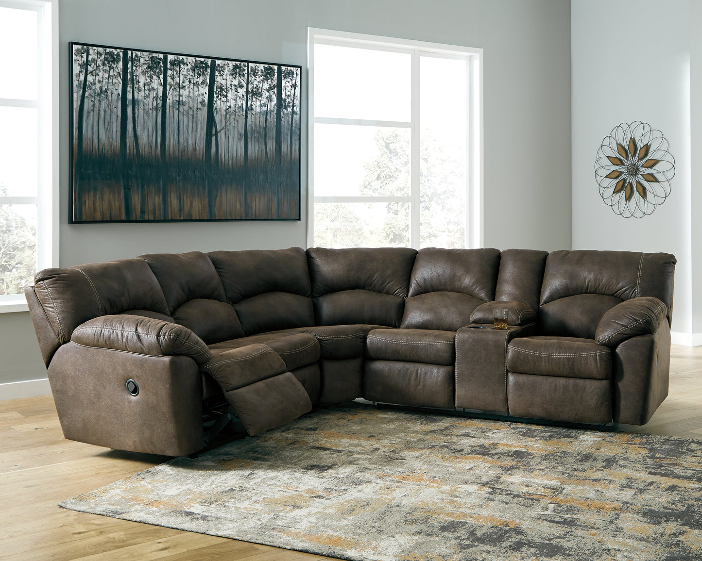 The Furniture Outlets - Ashley Furniture - Tambo Sectional - 2-Piece Reclining Sectional / Canyon - 27802S1