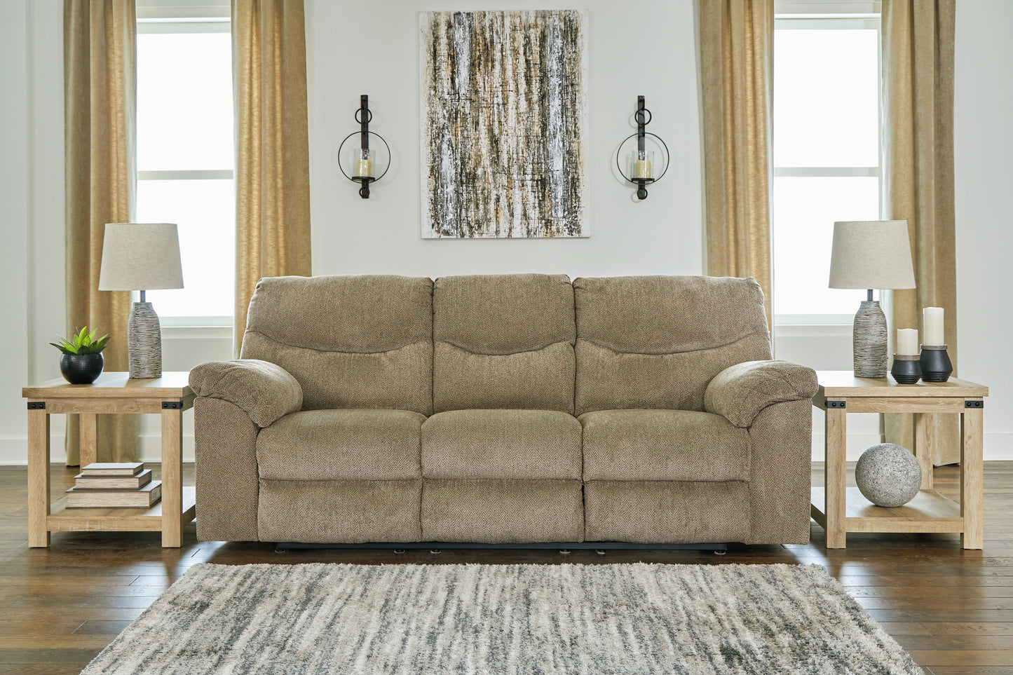 The Furniture Outlets - Ashley Furniture - Alphons Living Room - Reclining Sofa / Briar - 2820288
