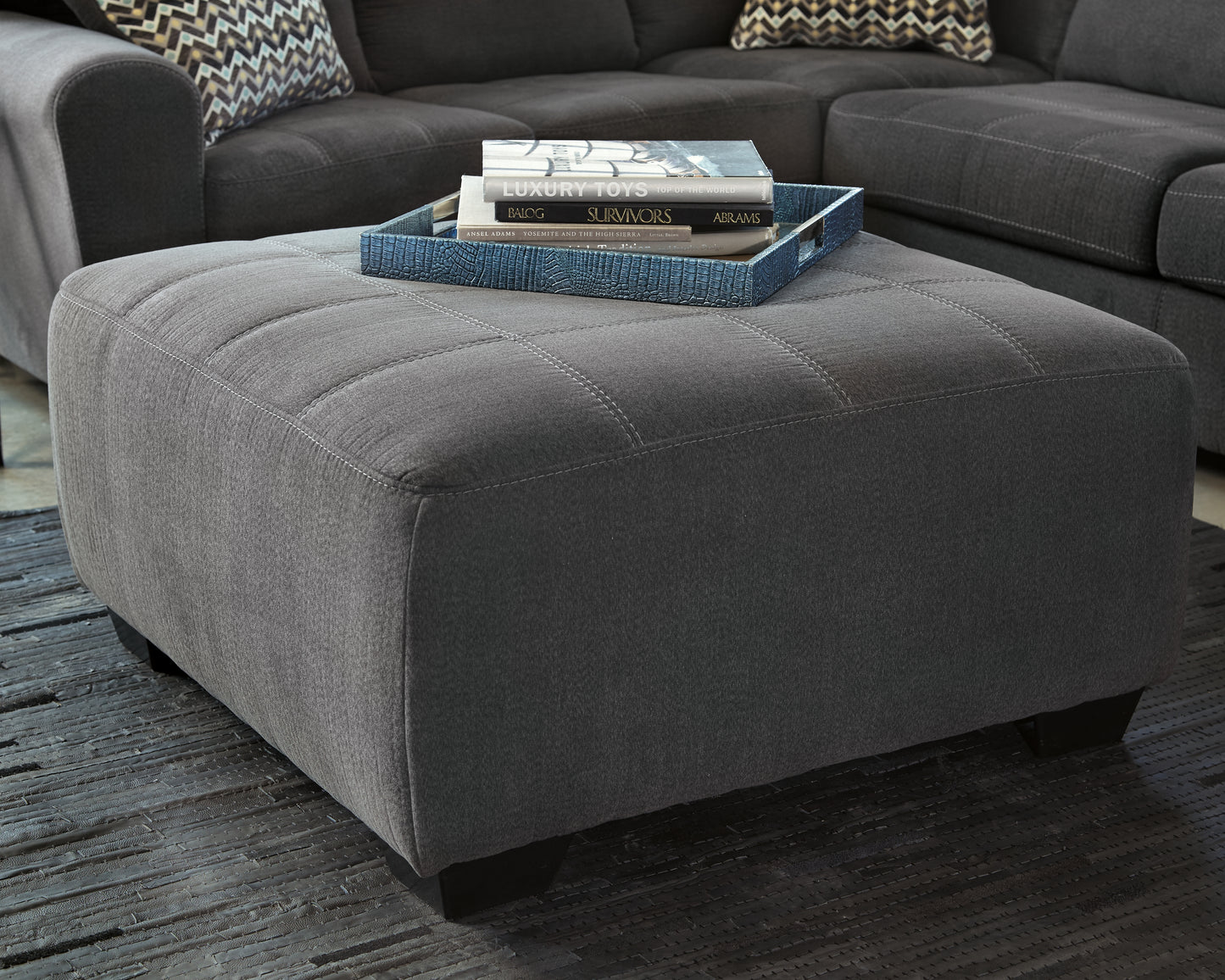 The Furniture Outlets - Ashley Furniture - Ambee Living Room - Oversized Accent Ottoman / Slate - 2862008