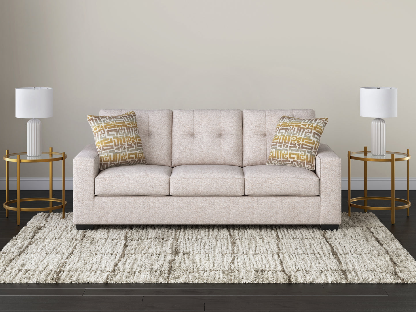 The Furniture Outlets - Ashley Furniture - Larimer Living Room - Queen Sofa Sleeper / Stone - PC2920339