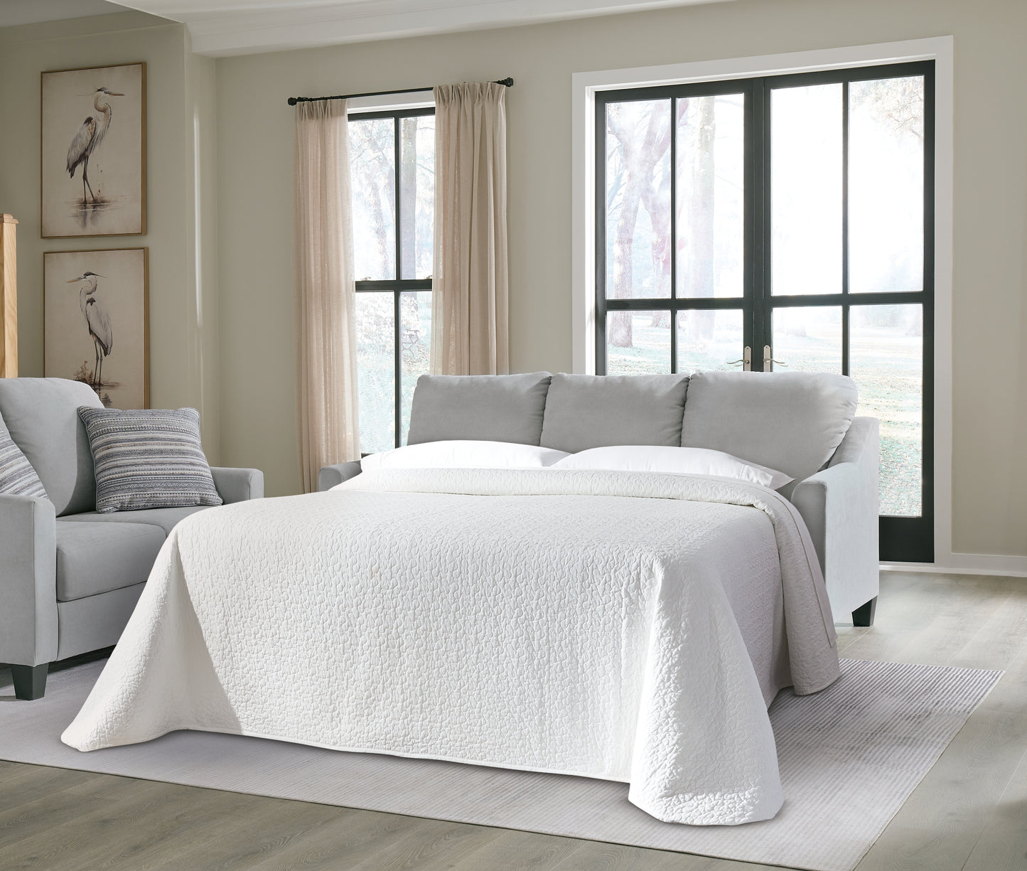The Furniture Outlets - Ashley Furniture - Adlai Living Room - Queen Sofa Sleeper / Shadow - 3010339