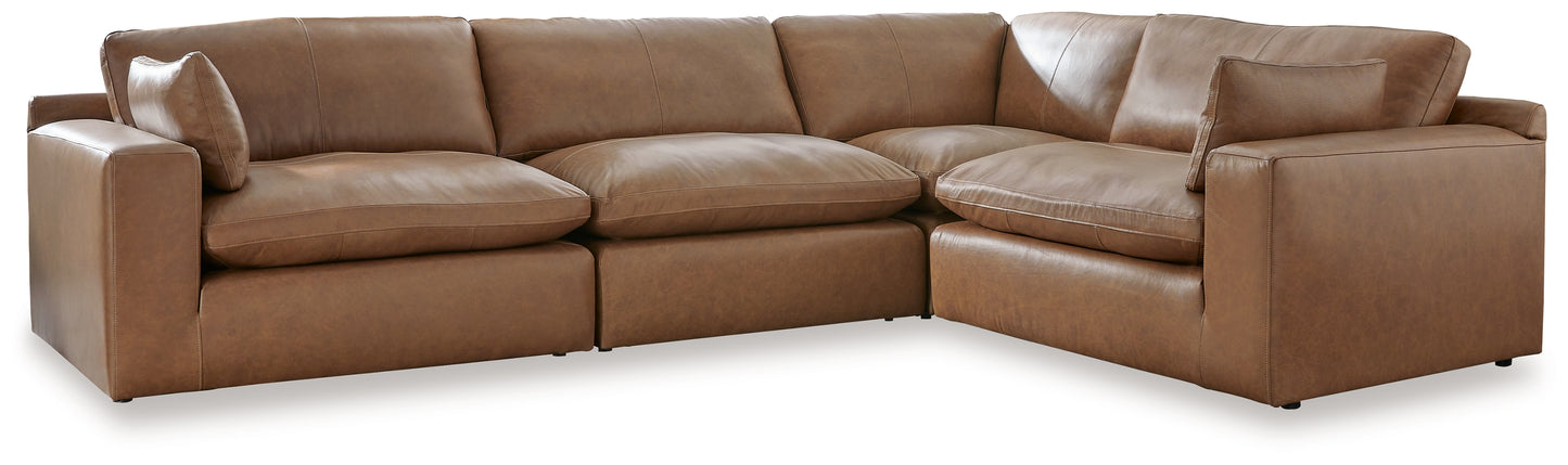 The Furniture Outlets - Ashley Furniture - Emilia Sectional - RAF 4-Piece Sectional / Caramel - 30901S3