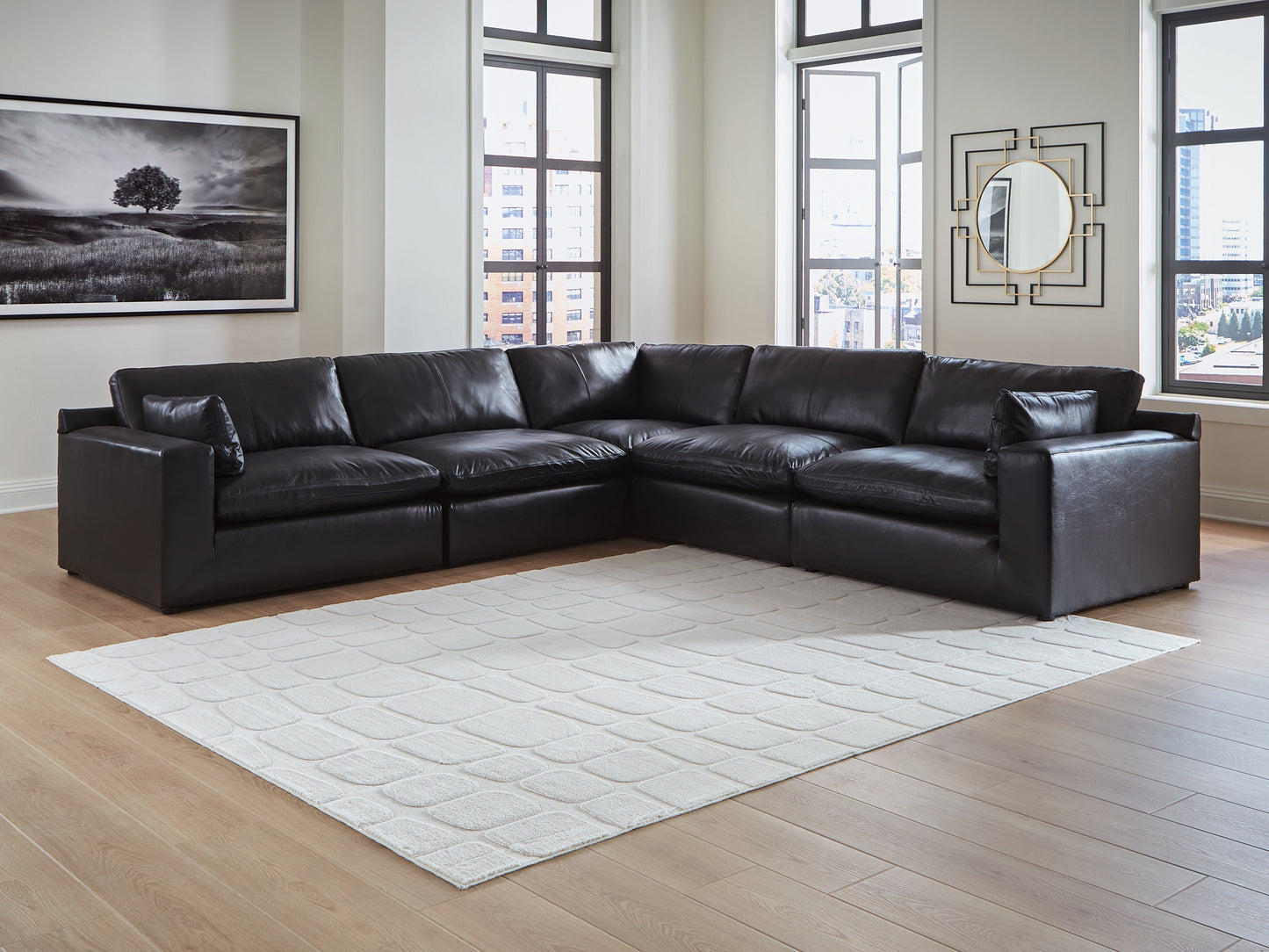 The Furniture Outlets - Ashley Furniture - Emilia Sectional - RAF 5-Piece Sectional / Black - 30902S4