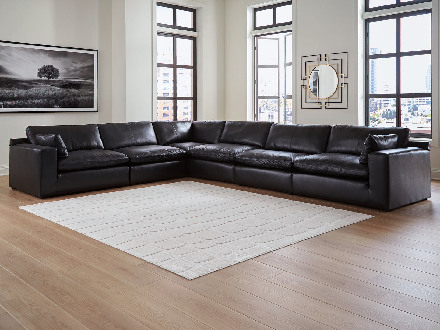 The Furniture Outlets - Ashley Furniture - Emilia Sectional - RAF 6-Piece Sectional / Black - 30902S5