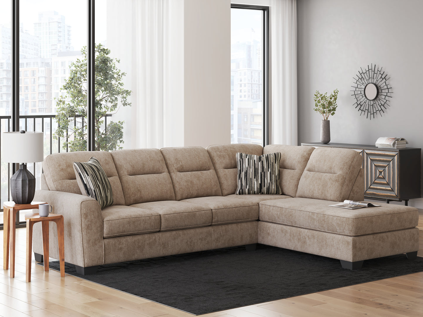 The Furniture Outlets - Ashley Furniture - Olten Sectional - LAF 2-Piece Sectional with Chaise / Mocha - 31304S2