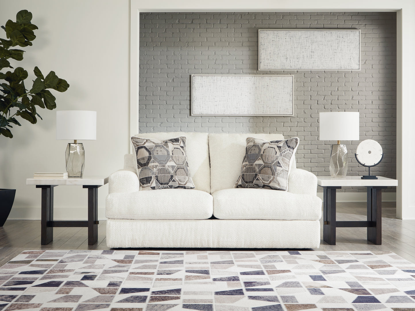 The Furniture Outlets - Ashley Furniture - Karinne Living Room - Loveseat / Linen - 3140335