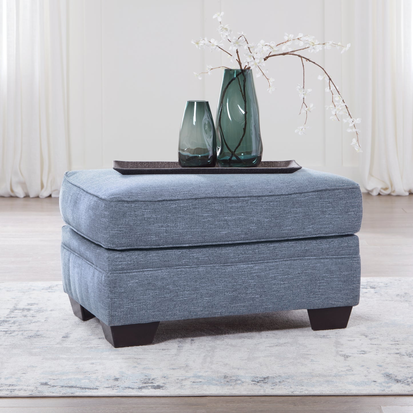 The Furniture Outlets - Ashley Furniture - Carissa Manor Living Room - Ottoman / Denim - 3260414