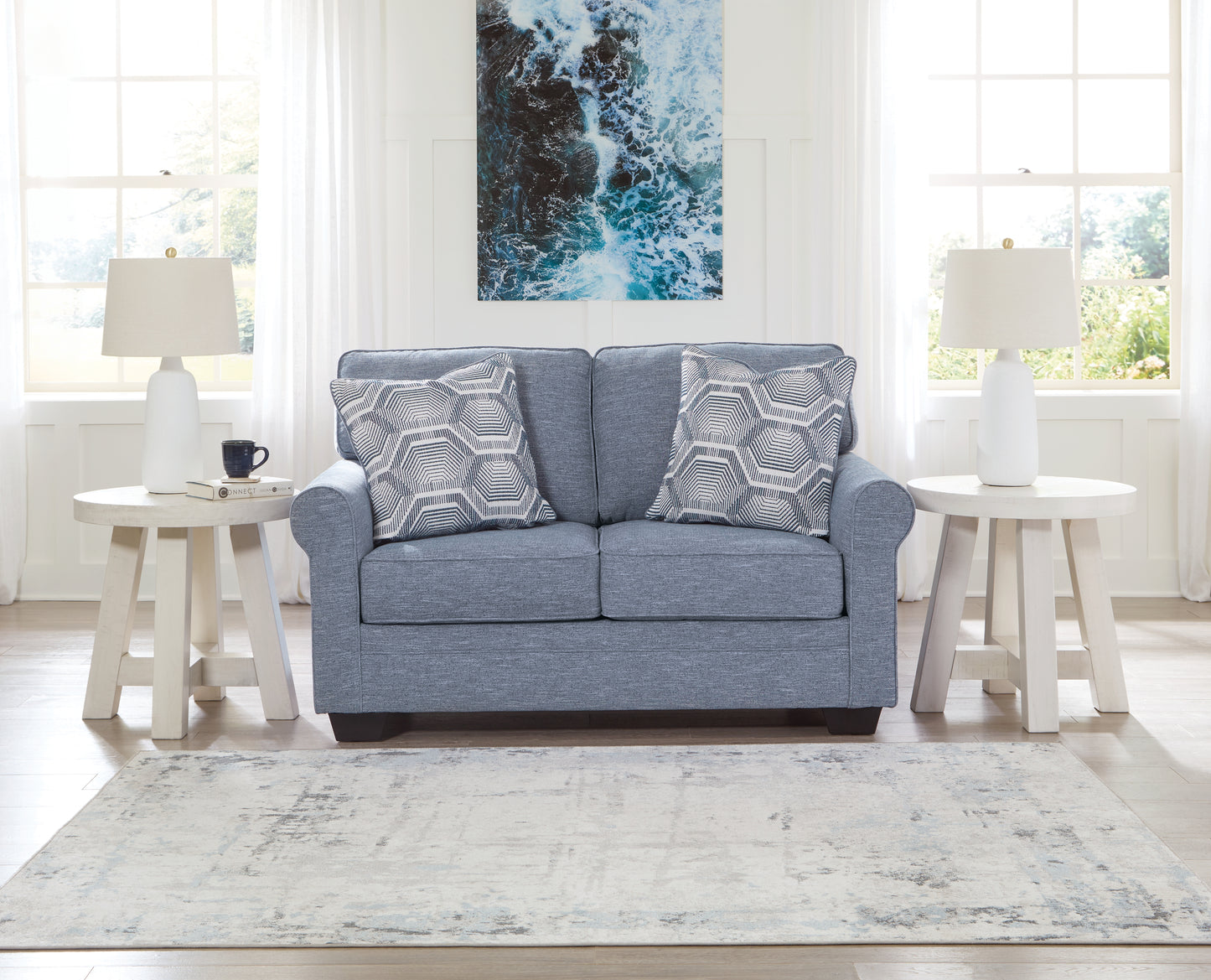 The Furniture Outlets - Ashley Furniture - Carissa Manor Living Room - Loveseat / Denim - 3260435